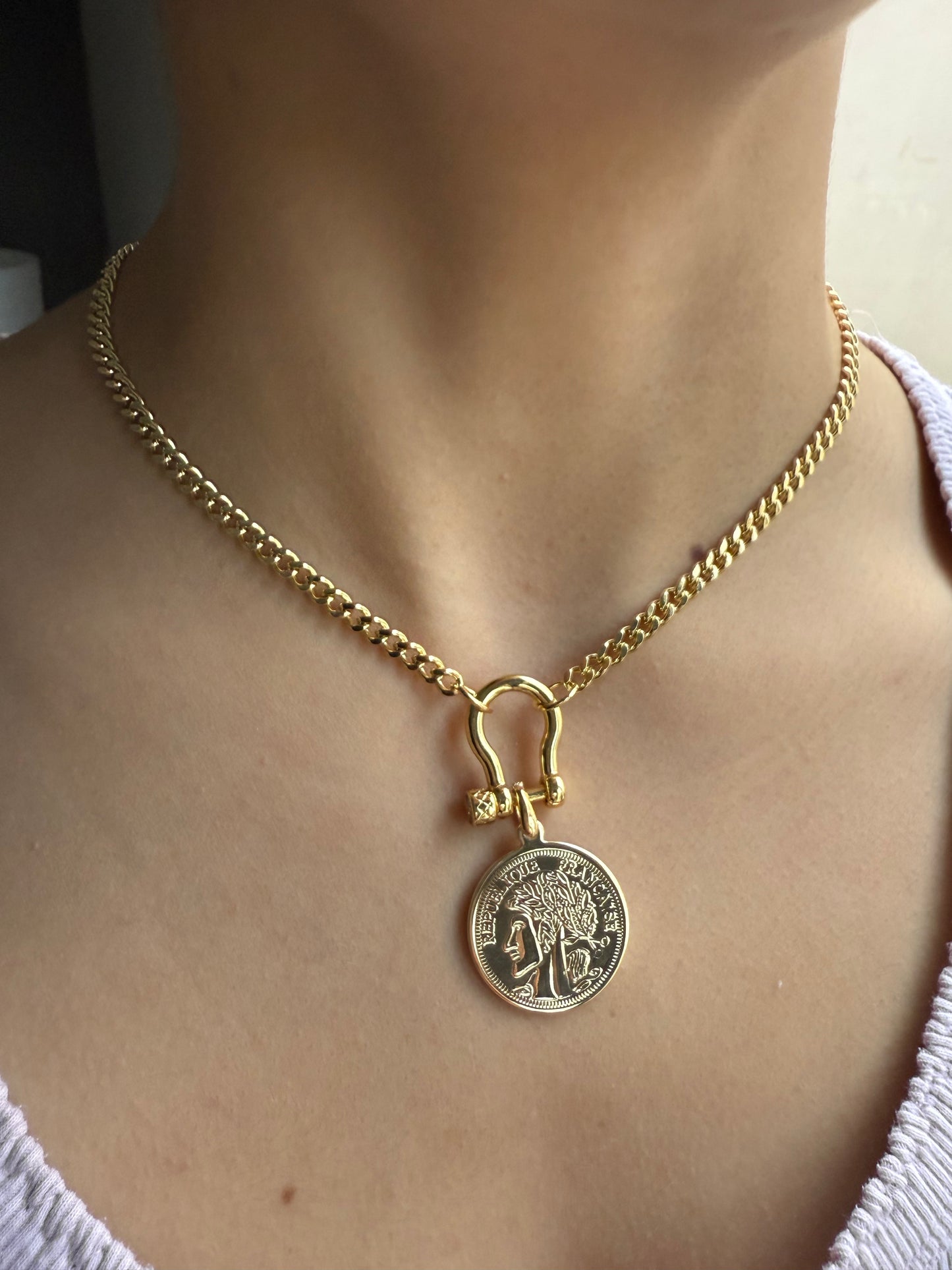 Gold-Plated Medallion Necklace