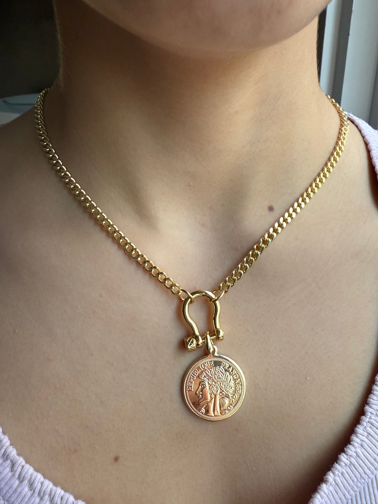 Gold-Plated Medallion Necklace