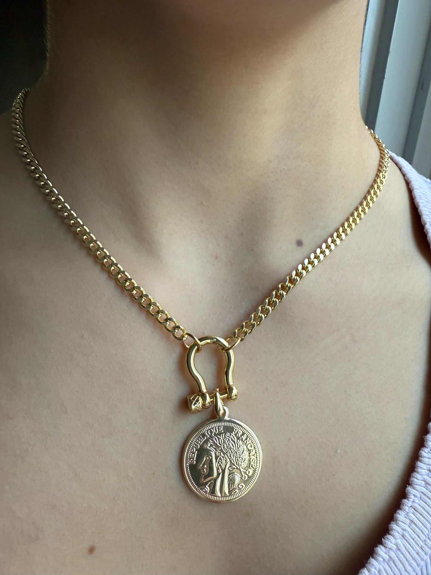 Gold-Plated Medallion Necklace