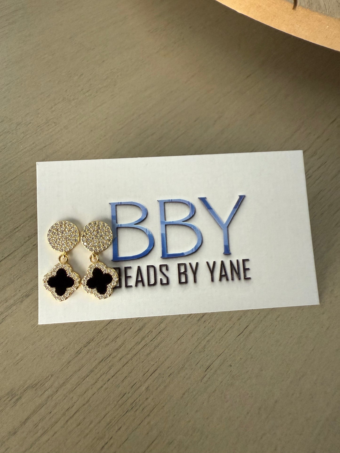 Black Clover Sparkle Drop Earrings