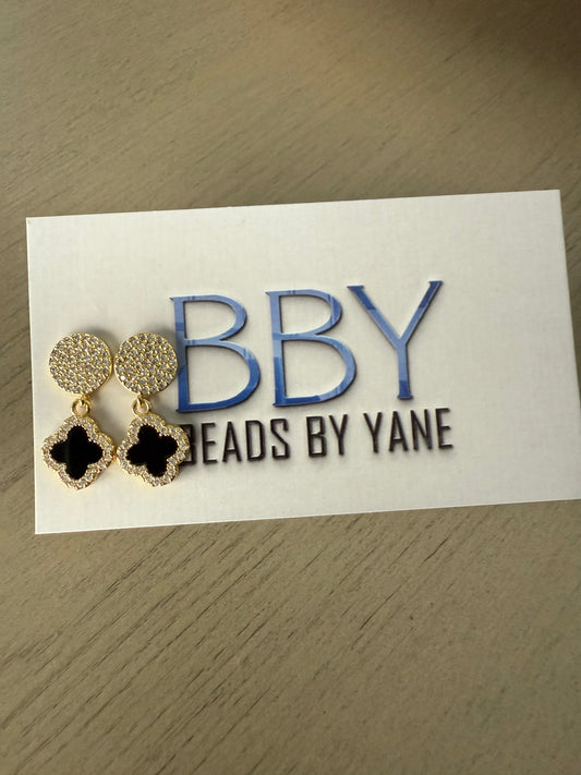 Black Clover Sparkle Drop Earrings