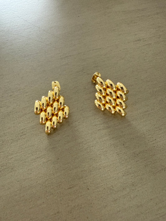 Gold Bubble Cluster Earrings