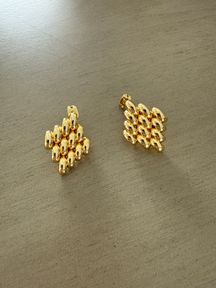 Gold Bubble Cluster Earrings
