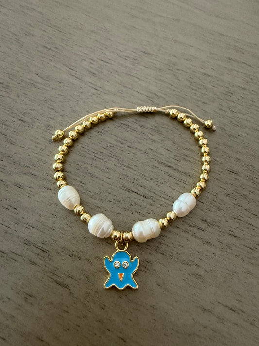 Cute ghost bracelet, Halloween bracelet