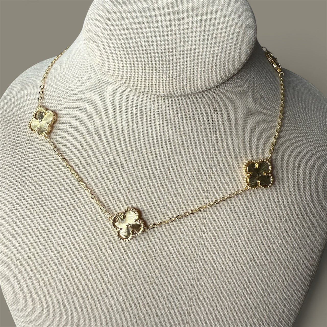 Golden Clover Charm Necklace