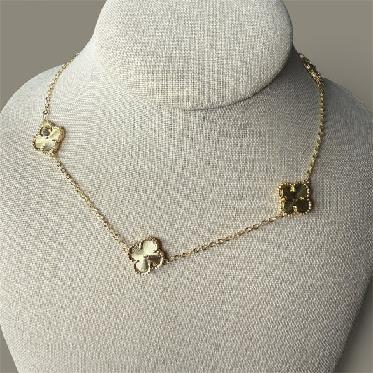 Golden Clover Charm Necklace