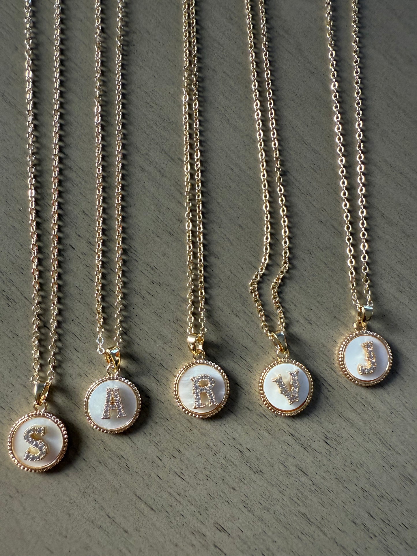 Initial letter necklace