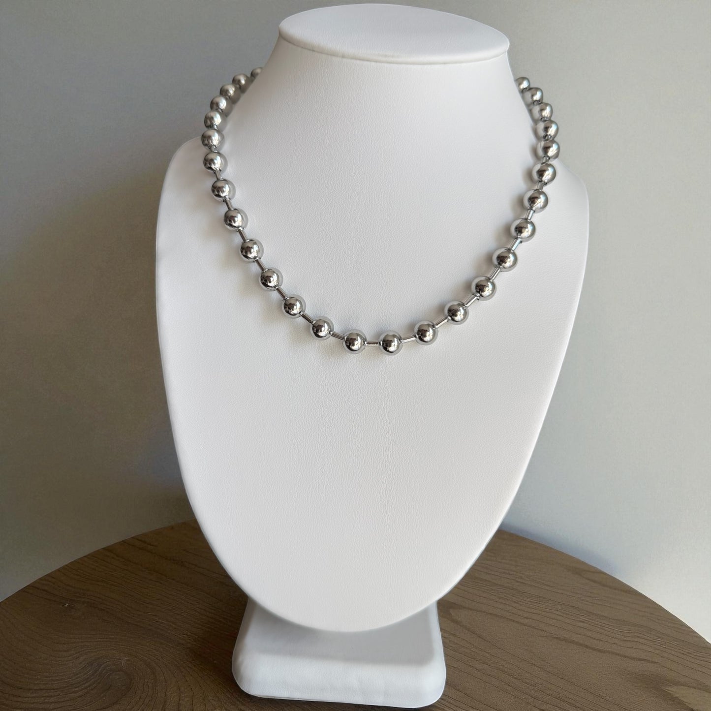 Silver Luxe Ball Bead Necklace