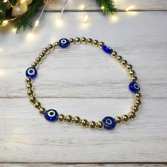 Evil eye gold bracelet