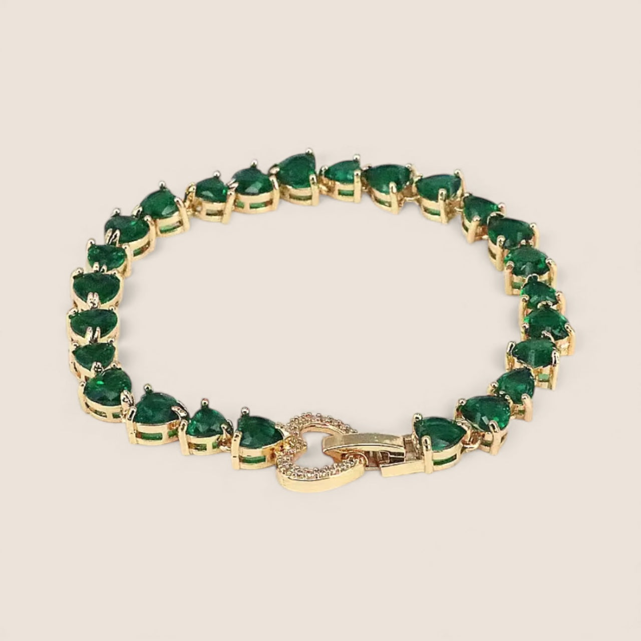 Emerald Heart Vibes Tennis Bracelet