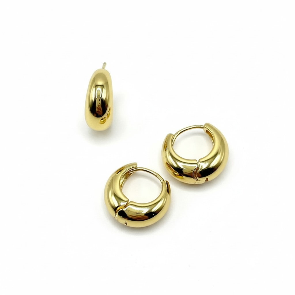 Classic Chunky Gold Hoops