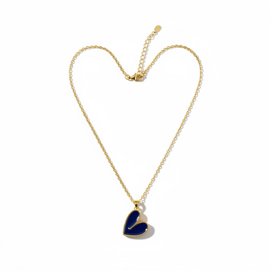 Royal Blue Heart Pendant Necklace