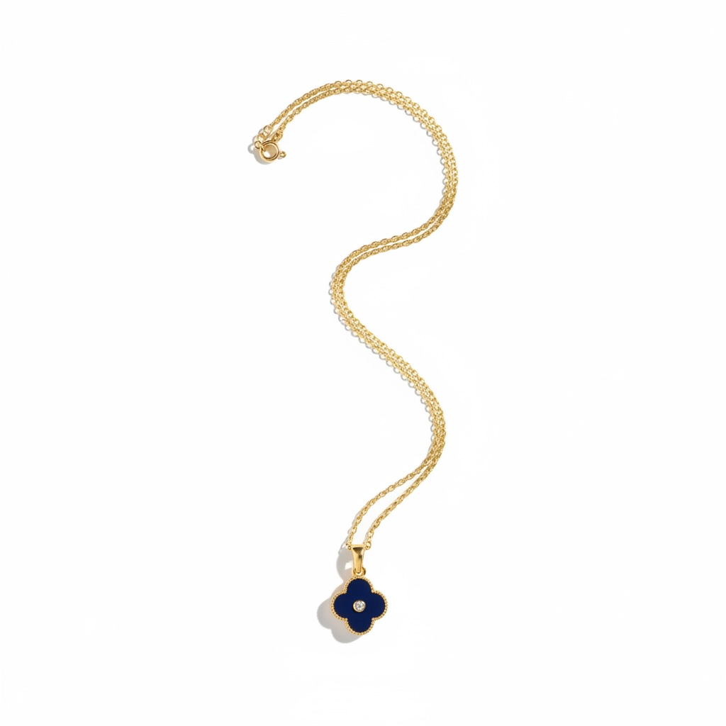 Blue Clover Necklace