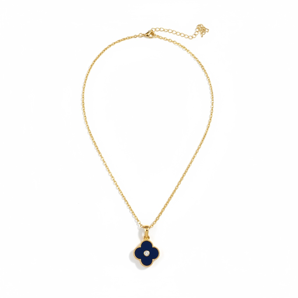 Blue Clover Necklace