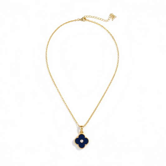 Blue Clover Necklace