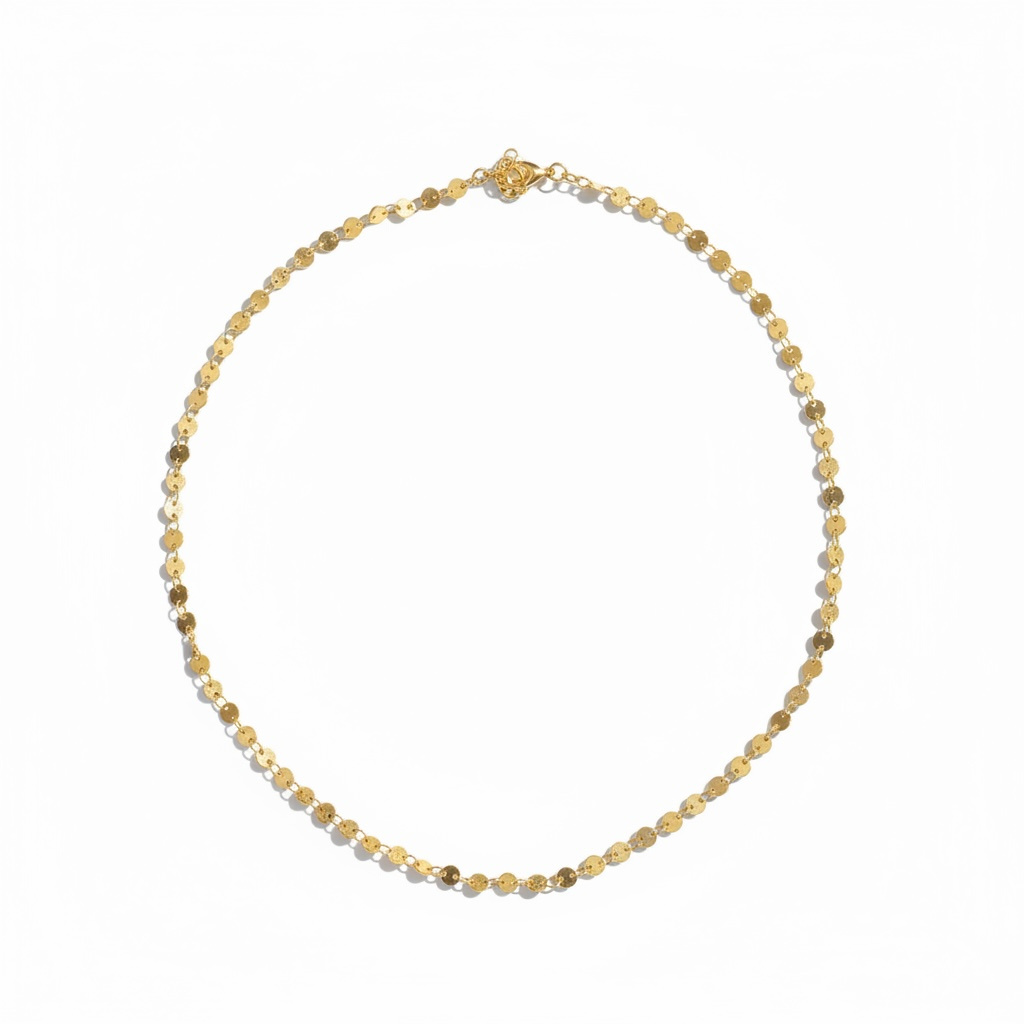 Gold  Disc Chain Necklace