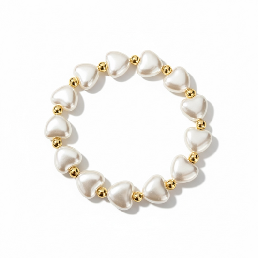 Pearl Heart Stretch Bracelet