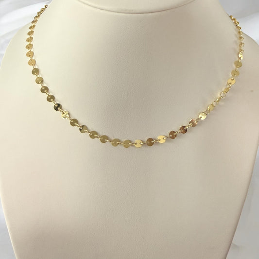 Gold  Disc Chain Necklace