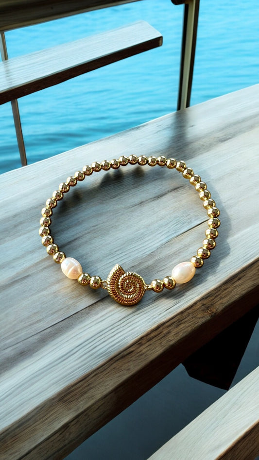 Gold shell bracelet