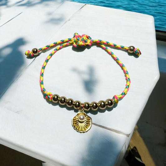 Gold shell multicolored cord